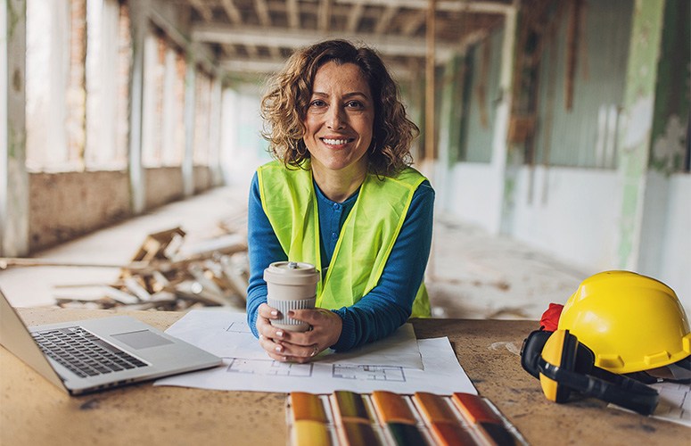 female construction worker